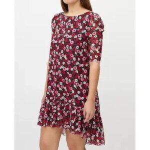 Saint Laurent Silk Poppy Floral Print Dress